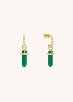 EARRINGS - GREEN CRYSTAL