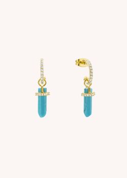 EARRINGS - TURQUOISE CRYSTAL