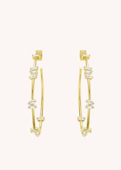 EARRINGS - BAGUETTE HOOPS