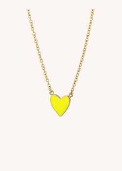 COLLIER - NEON YELLOW HEART