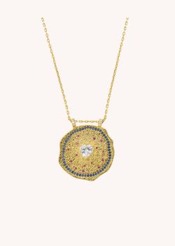 NECKLACE - WHITE HEART MEDAILLE